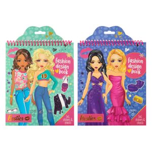 Besties fashion design kleur- en stickerboek