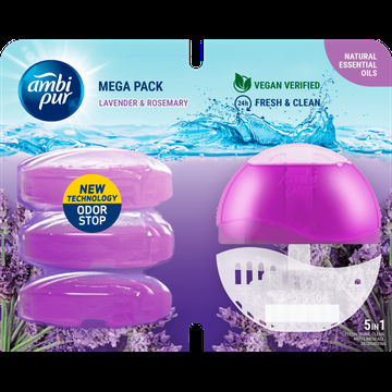 Ambi Pur 24h Fresh & Clean Lavender & Rosemary 5in1 Mega Pack 4 x 55 ml bij Jumbo