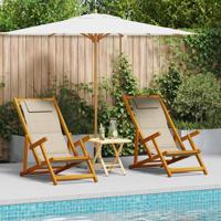 Strandstoel 2 pcs Bruin 61.5 x 123 x 82cm Massief acaciahout
