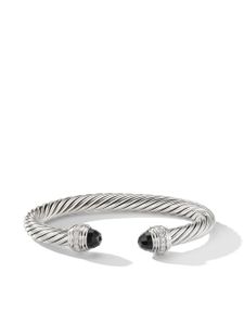 David Yurman bracelet en argent sterling Cable Classic serti de diamants et d'onyx