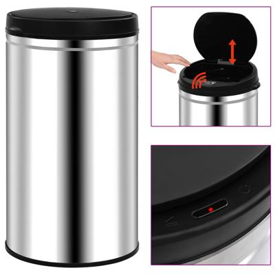 VidaXL Prullenbak met automatische sensor 60 l roestvrij staal