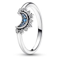 Pandora 192675C01 Ring Celestial Blue Sparkling Moon zilver-kleursteen meerkleurig