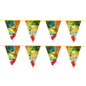 Hawaii thema feest vlaggenlijn - 2x - 6 meter - Slingers - Tropische decoratie feestartikelen
