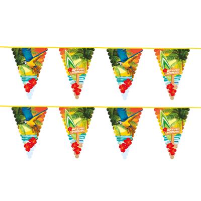 Hawaii thema feest vlaggenlijn - 2x - 6 meter - Slingers - Tropische decoratie feestartikelen