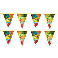Hawaii thema feest vlaggenlijn - 2x - 6 meter - Slingers - Tropische decoratie feestartikelen