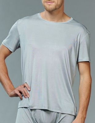 Zijden T-Shirt Heren Kokon Zwo, Kleur Grijs, Maat Extra Extra Large