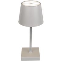 USB tafellamp LED dimbaar grijs 26 cm van kunststof