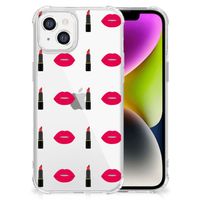 iPhone 14 Doorzichtige Silicone Hoesje Lipstick Kiss