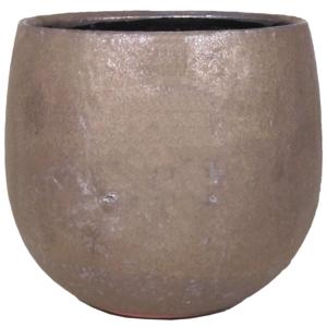 Floran Plantenpot - bronskleurig - keramiek - 15 x 12 cm   -