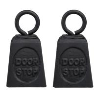 Esschert Design Deurstopper gewicht gietijzer - 2x stuks - zwart - 13 x 7 cm - Deurstop/deurvastzett