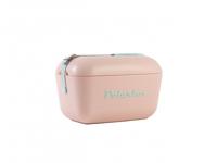 Polarbox retro koelbox roze met blauwe band - 12 liter - Duurzaam geproduceerde trendy koelbox - thumbnail
