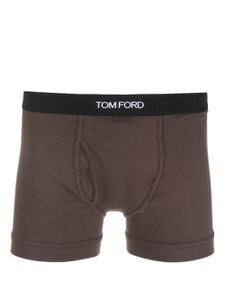 TOM FORD boxer en coton à taille logo - Marron