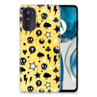 Silicone Back Case Motorola Moto G52/G82 Punk Geel Silicone Back Case Motorola Moto G52/G82 Punk Geel