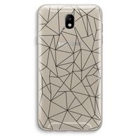 Geometrische lijnen zwart: Samsung Galaxy J7 (2017) Transparant Hoesje