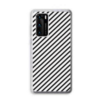 Strepen zwart-wit: Huawei P40 Transparant Hoesje