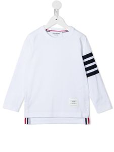 Thom Browne Kids t-shirt manches longues à 4 bandes signature - Blanc