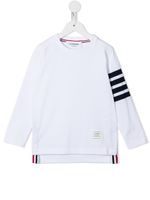 Thom Browne Kids t-shirt manches longues à 4 bandes signature - Blanc - thumbnail