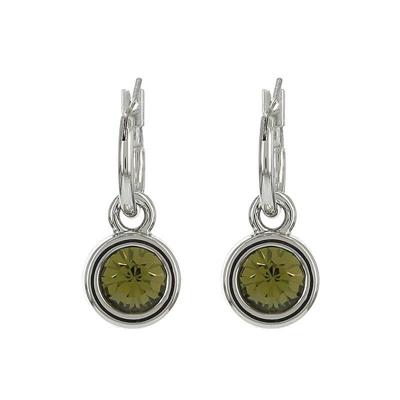 Biba Hang Oorbellen met Swarovski Steentje Khaki