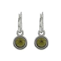 Biba Hang Oorbellen met Swarovski Steentje Khaki