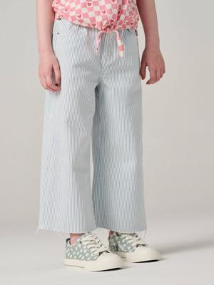 Meisjes van katoen blauw, gestreept