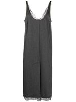 GANNI robe mi-longue à design drapé - Gris