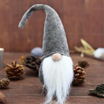Xmas DIY decoratie Kerst mini Santa Claus Doll Toy (grijs)