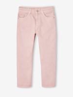 Slim fit wijde meisjesbroek MorphologiK roze (poederkleur)