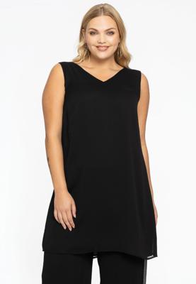 Yoek Lang singlet v-hals | Zwart | Maat Plus