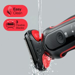 Braun Series 5 51-R1200S scheerapparaat Scheerapparaat met scheerblad Trimmer Zwart, Rood