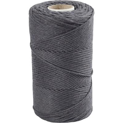 Creativ Company Macramé koord, l: 198 m, d 2 mm, grijs, 330 gr/ 1 rol