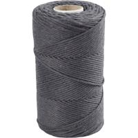 Creativ Company Macramé koord, l: 198 m, d 2 mm, grijs, 330 gr/ 1 rol