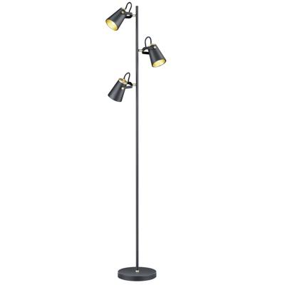 Trio Design vloer leeslampEdward 3-lichts zwart met goud - 408800332