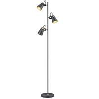 Trio Design vloer leeslampEdward 3-lichts zwart met goud - 408800332