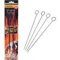 BBQ Collection barbecuespies 24 cm 4 stuks rvs - thumbnail