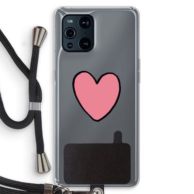Hartje: Oppo Find X3 Transparant Hoesje met koord