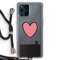 Hartje: Oppo Find X3 Transparant Hoesje met koord