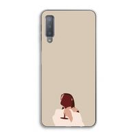 I drink wine: Samsung Galaxy A7 (2018) Transparant Hoesje