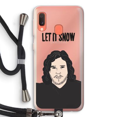 Let It Snow: Samsung Galaxy A20e Transparant Hoesje met koord