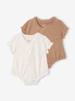 Set van 2 combishorts voor babymeisjes ecru