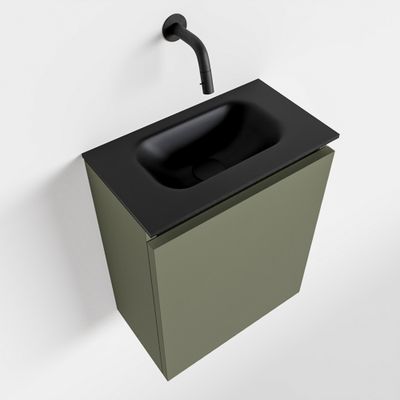 Toiletmeubel Mondiaz Ture | 40 cm | Meubelkleur Army | Eden wastafel Urban Midden | Zonder kraangat