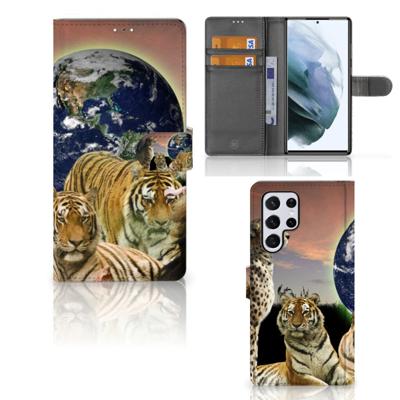 Samsung Galaxy S22 Ultra | Telefoonhoesje | Met pasjeshouder | Roofdieren