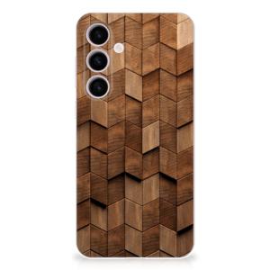 Bumper Hoesje voor Samsung Galaxy S24 Plus Wooden Cubes