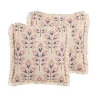 Beliani - RUDBECKIA - Sierkussen set van 2 - Beige - 60 x 60 cm