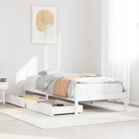 Bedframe zonder matras massief grenenhout wit 140x200 cm