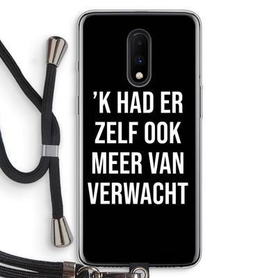 Meer verwacht - Zwart: OnePlus 7 Transparant Hoesje met koord