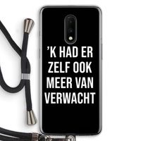 Meer verwacht - Zwart: OnePlus 7 Transparant Hoesje met koord