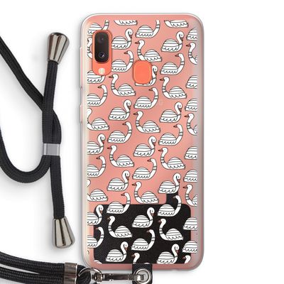 Zwanen: Samsung Galaxy A20e Transparant Hoesje met koord