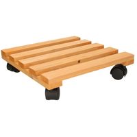 Plantentrolley - multiroller - vierkant - hout - 30 cm - tot 30 kg   -