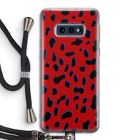 Red Leopard: Samsung Galaxy S10e Transparant Hoesje met koord