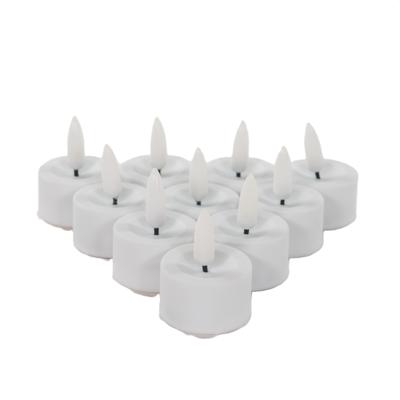 LED theelichtjes/waxinelichtjes - 10x st - wit - D3,5 x H1,5 cm - met afstandsbediening